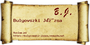 Bulyovszki Józsa névjegykártya